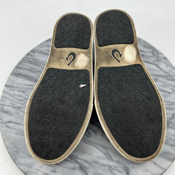 Olukai Womens 9 Shoes Black Pehuea Slip On Sneakers Breathable Mesh Loafer - Picture 7 of 14